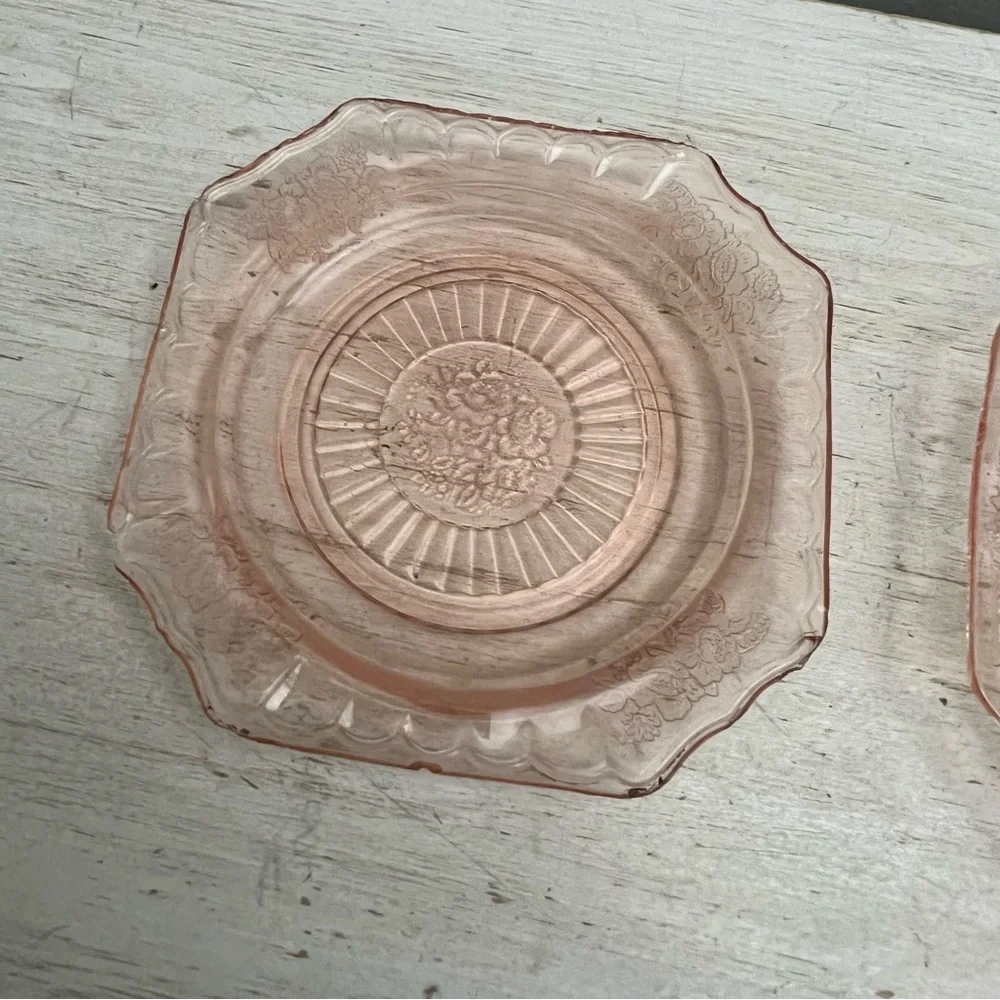 Vintage Pink Depression Glass Small Salad Plates/Dishes Mayfair and Princess - Picture 8 of 16